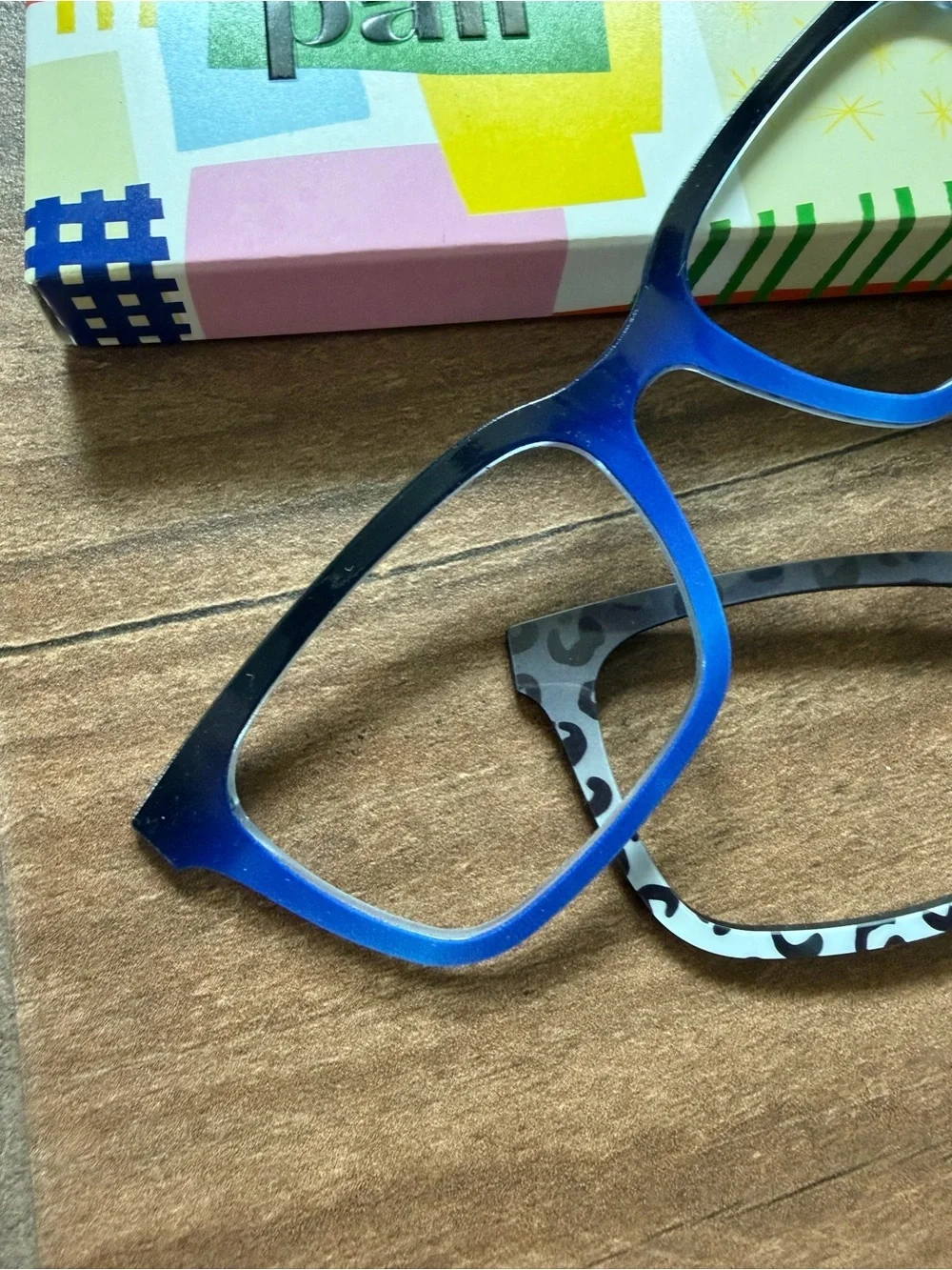 Pair Eyewear Blue Gradient & Black Leopard Toppers for The Larkin